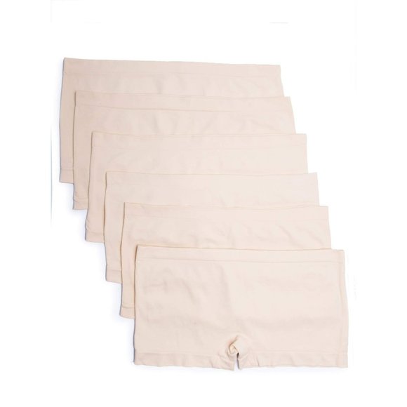 6 Pack Women's Plus Boyshorts Seamless 1X-3X A8+ Praline New NWB - Picture 1 of 8